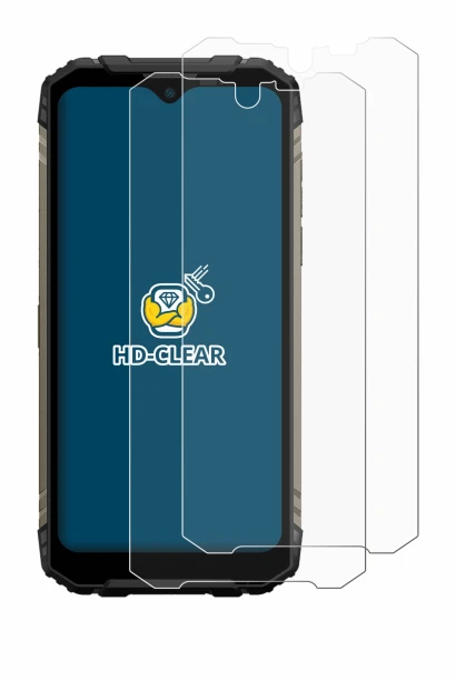 Immagine del dispositivo Doogee S96 Pro con un'ampia varietà di protezioni per lo schermo.