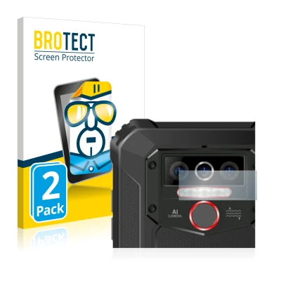 Parte frontale di una confezione del prodotto con il logo del marchio BROTECT. Accanto è raffigurato il dispositivo Oukitel WP