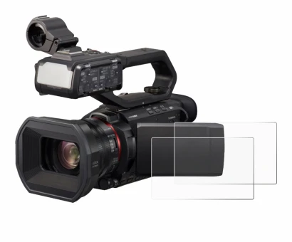Immagine del dispositivo Panasonic HC-X2000 con un'ampia varietà di protezioni per lo schermo.
