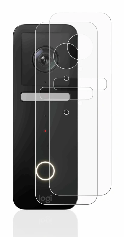 Immagine del dispositivo Logitech Circle View Doorbell con un'ampia varietà di protezioni per lo schermo.
