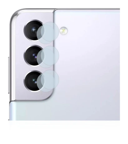 Immagine del dispositivo Samsung Galaxy S21 5G (SOLO Fotocamera) con un'ampia varietà di protezioni per lo schermo.