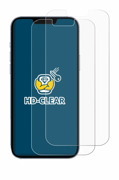 Immagine del dispositivo Apple iPhone 13 Pro Max con un'ampia varietà di protezioni per lo schermo.