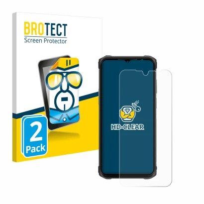Parte frontale di una confezione del prodotto con il logo del marchio BROTECT. Accanto è raffigurato il dispositivo Ulefone Ar