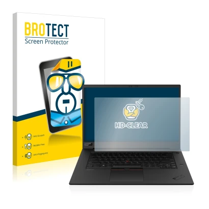 Parte frontale di una confezione del prodotto con il logo del marchio BROTECT. Accanto è raffigurato il dispositivo Lenovo Thi