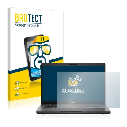 Parte frontale di una confezione del prodotto con il logo del marchio BROTECT. Accanto è raffigurato il dispositivo Dell Latit