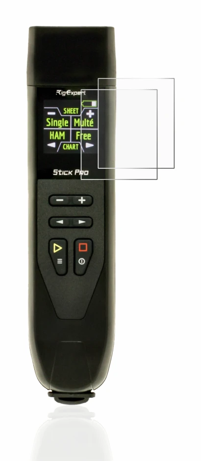 Immagine del dispositivo RigExpert Stick Pro con un'ampia varietà di protezioni per lo schermo.