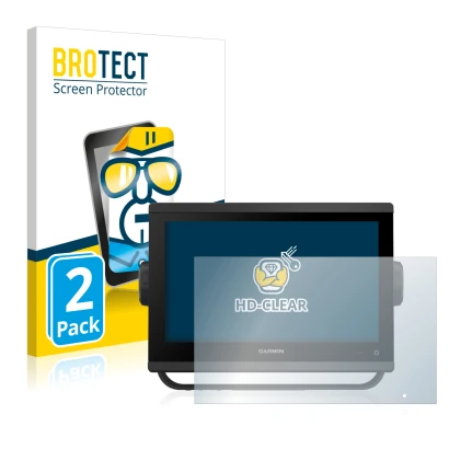 Parte frontale di una confezione del prodotto con il logo del marchio BROTECT. Accanto è raffigurato il dispositivo Garmin GPS