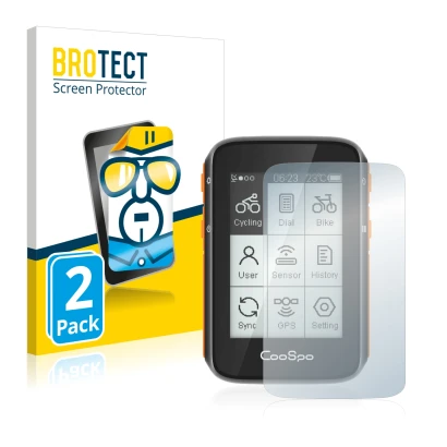 Parte frontale di una confezione del prodotto con il logo del marchio BROTECT. Accanto è raffigurato il dispositivo CooSpo BC2