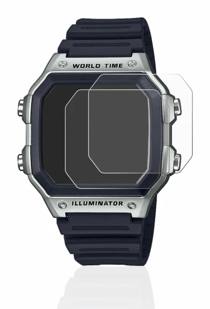 Immagine del dispositivo Casio AE-1200WH con un'ampia varietà di protezioni per lo schermo.