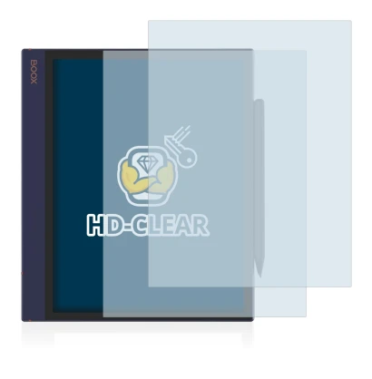 Immagine del dispositivo Boox Note Air con un'ampia varietà di protezioni per lo schermo.