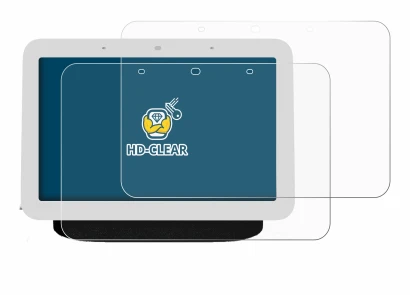 Immagine del dispositivo Google Nest Hub 2 con un'ampia varietà di protezioni per lo schermo.