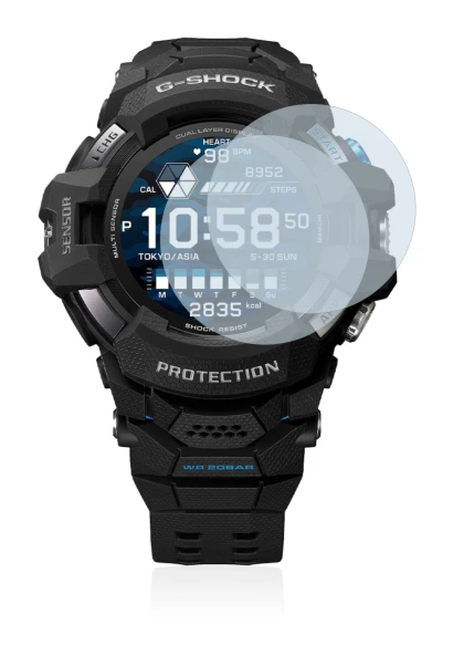 Immagine del dispositivo Casio G-Shock GSW-H1000 con un'ampia varietà di protezioni per lo schermo.