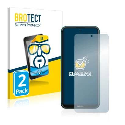 Parte frontale di una confezione del prodotto con il logo del marchio BROTECT. Accanto è raffigurato il dispositivo Nokia X10