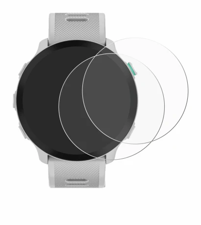 Immagine del dispositivo Garmin Forerunner 55 con un'ampia varietà di protezioni per lo schermo.