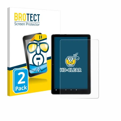 Parte frontale di una confezione del prodotto con il logo del marchio BROTECT. Accanto è raffigurato il dispositivo Amazon Fir