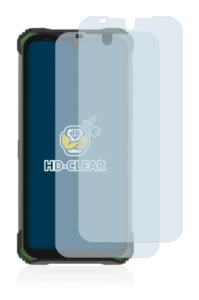 Immagine del dispositivo Doogee S86 Pro con un'ampia varietà di protezioni per lo schermo.