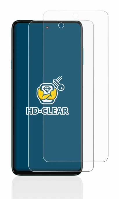 Immagine del dispositivo Motorola Edge 20 Lite con un'ampia varietà di protezioni per lo schermo.