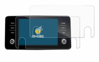 Immagine del dispositivo Skoda Bolero 2020 Infotainment System 8" con un'ampia varietà di protezioni per lo schermo.