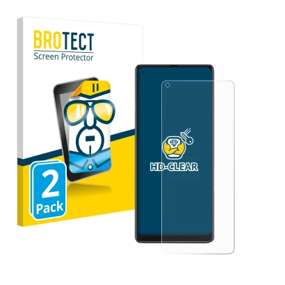 Parte frontale di una confezione del prodotto con il logo del marchio BROTECT. Accanto è raffigurato il dispositivo Cubot Max