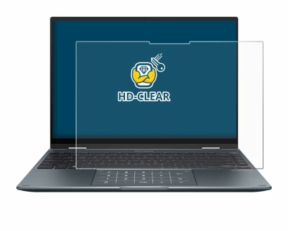 Immagine del dispositivo ASUS ZenBook 14 Flip OLED con un'ampia varietà di protezioni per lo schermo.