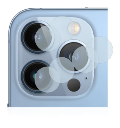 Immagine del dispositivo Apple iPhone 13 Pro (SOLO Fotocamera) con un'ampia varietà di protezioni per lo schermo.