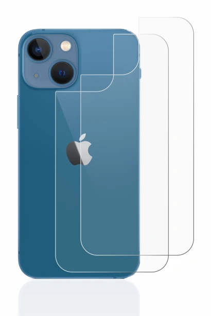 Immagine del dispositivo Apple iPhone 13 mini (Posteriore) con un'ampia varietà di protezioni per lo schermo.