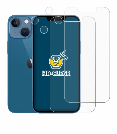 Immagine del dispositivo Apple iPhone 13 mini (Fronte+Fotocamera) con un'ampia varietà di protezioni per lo schermo.