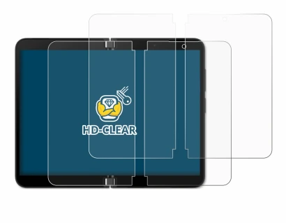 Immagine del dispositivo Microsoft Surface Duo 2 (Display interno) con un'ampia varietà di protezioni per lo schermo.