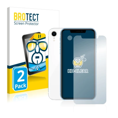 Parte frontale di una confezione del prodotto con il logo del marchio BROTECT. Accanto è raffigurato il dispositivo Apple iPho