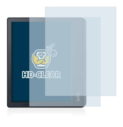 Immagine del dispositivo Kobo Sage con un'ampia varietà di protezioni per lo schermo.