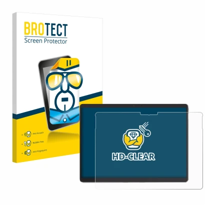 Parte frontale di una confezione del prodotto con il logo del marchio BROTECT. Accanto è raffigurato il dispositivo Microsoft 