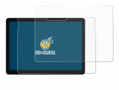 Immagine del dispositivo Microsoft Surface Go 3 con un'ampia varietà di protezioni per lo schermo.