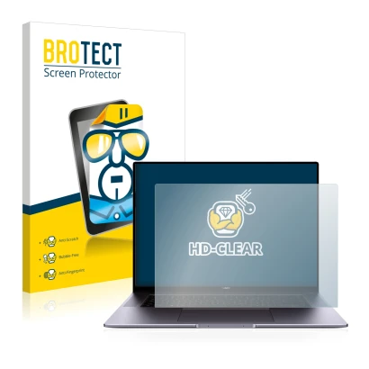Parte frontale di una confezione del prodotto con il logo del marchio BROTECT. Accanto è raffigurato il dispositivo Huawei Mat