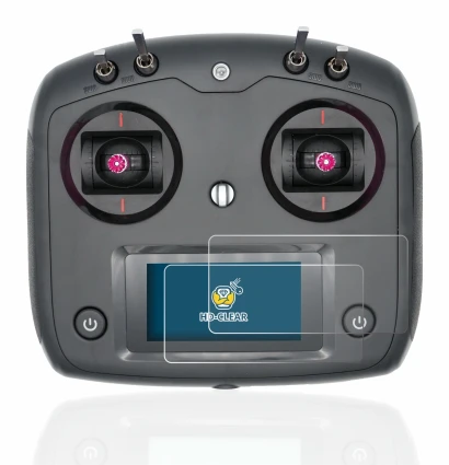 Immagine del dispositivo FlySky FS-i6S con un'ampia varietà di protezioni per lo schermo.