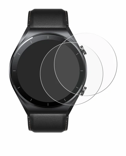 Immagine del dispositivo Xiaomi Watch S1 con un'ampia varietà di protezioni per lo schermo.
