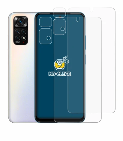 Immagine del dispositivo Xiaomi Redmi Note 11S (Fronte+Fotocamera) con un'ampia varietà di protezioni per lo schermo.