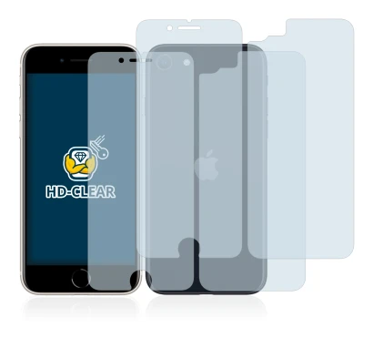 Immagine del dispositivo Apple iPhone SE 3 2022 (Fronte+Retro) con un'ampia varietà di protezioni per lo schermo.