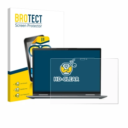 Parte frontale di una confezione del prodotto con il logo del marchio BROTECT. Accanto è raffigurato il dispositivo Lenovo Thi