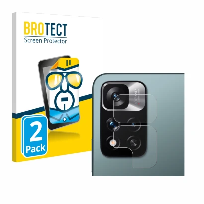 Parte frontale di una confezione del prodotto con il logo del marchio BROTECT. Accanto è raffigurato il dispositivo Xiaomi Red