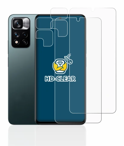 Immagine del dispositivo Xiaomi Redmi Note 11 Pro+ 5G (Fronte+Fotocamera) con un'ampia varietà di protezioni per lo schermo.