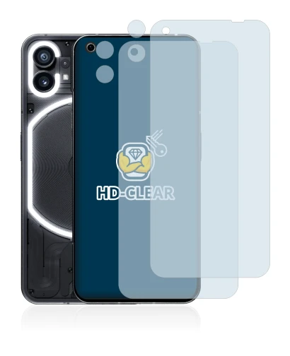 Immagine del dispositivo Nothing Phone (1) (Fronte+Fotocamera) con un'ampia varietà di protezioni per lo schermo.