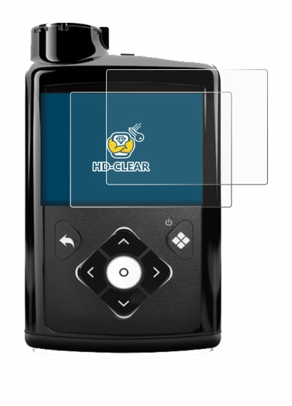 Immagine del dispositivo Medtronic Minimed 780G con un'ampia varietà di protezioni per lo schermo.