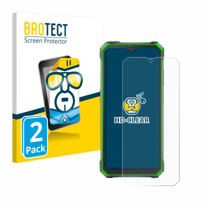 Parte frontale di una confezione del prodotto con il logo del marchio BROTECT. Accanto è raffigurato il dispositivo Blackview