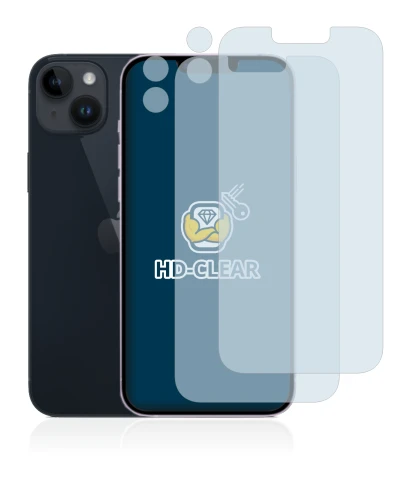 Immagine del dispositivo Apple iPhone 14 Plus (Fronte+Fotocamera) con un'ampia varietà di protezioni per lo schermo.