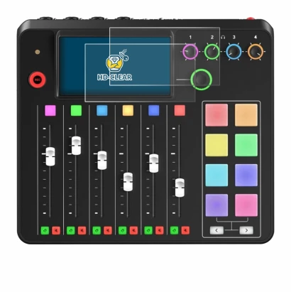 Immagine del dispositivo Rode Rodecaster Pro II con un'ampia varietà di protezioni per lo schermo.