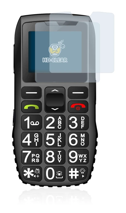 Immagine del dispositivo artfone C1 + con un'ampia varietà di protezioni per lo schermo.