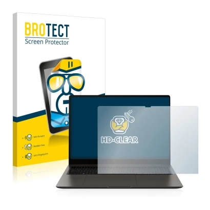 Parte frontale di una confezione del prodotto con il logo del marchio BROTECT. Accanto è raffigurato il dispositivo Samsung Ga