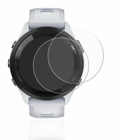 Immagine del dispositivo Garmin Forerunner 265 (46 mm) con un'ampia varietà di protezioni per lo schermo.