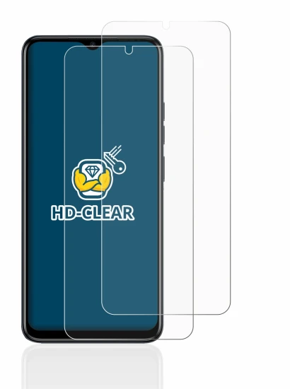 Immagine del dispositivo Tecno Spark Go 2023 con un'ampia varietà di protezioni per lo schermo.