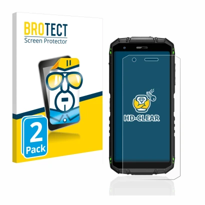 Parte frontale di una confezione del prodotto con il logo del marchio BROTECT. Accanto è raffigurato il dispositivo Doogee S41